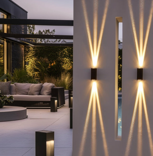 Outdoor Beam Wall Lights, Up And Down Lights, Waterproof Wall Lamp For Patio Yard Garden Poolside Frontdoor