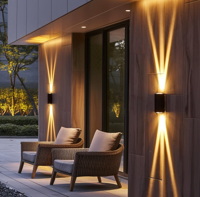 Outdoor Beam Wall Lights, Up And Down Lights, Waterproof Wall Lamp For Patio Yard Garden Poolside Frontdoor