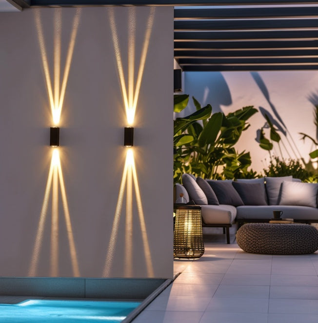 Outdoor Beam Wall Lights, Up And Down Lights, Waterproof Wall Lamp For Patio Yard Garden Poolside Frontdoor
